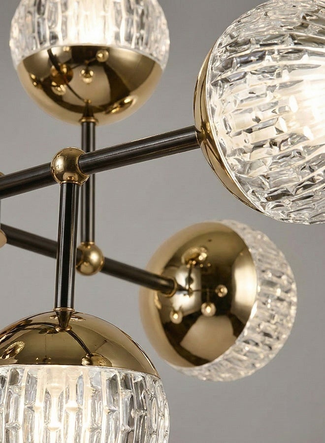 SPOLUX Modern Lighting, Chandelier, Light, Modern chandelier, D:80,H:80 cm, Suitable for Living room, bed room, kitchen, Fixed height, Black + Gold Color - Image 3